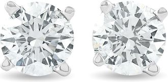 Pompeii3 1 1/4Ct Round Brilliant Cut Natural Diamond Studs in 14K Gold Basket Setting