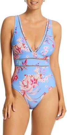 Sea Level Australia Indochine Ladder Cutout One-Piece Swimsuit in Light Blue at Nordstrom Rack, Size 4 Us / 8 Au