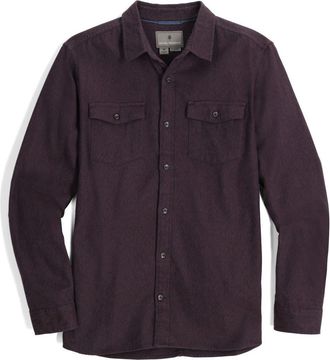Royal Robbins Bristol Organic Cotton Twill Shirt in Black Currant at Nordstrom, Size Xx-Large