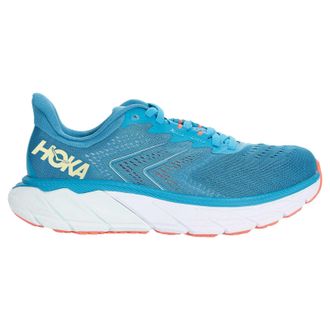 Hoka One One Hoka Arahi 5 Textile Womens Lace Up Trainers - Mosaic Blue Luminary Green - Size:UK 4.5