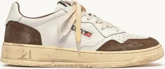 Autry MEDALIST LOW SUPER VINTAGE SNEAKERS IN WHITE LEATHER AND TUNDRA SUEDE