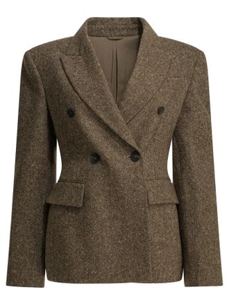 Brunello Cucinelli Brunello Cucinelli wollen blazer met dubbele rij knopen