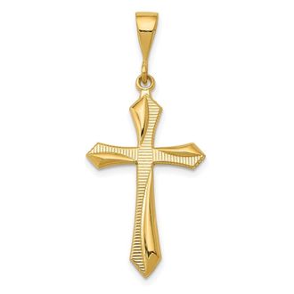 Diamond2Deal 14k Yellow Gold Passion Cross Pendant