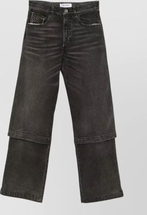 The Attico cotton split-hem wide-leg jeans