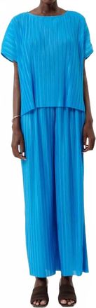 FRNCH Prissie Flared Sleeve Top In Bleu Azur