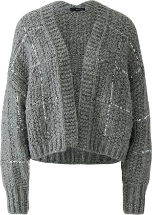 Oui Oversized gebreide vest - Dames - Vesten - Grijs - XS - Wol - Truien & Vesten