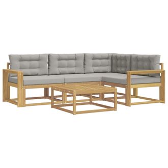 vidaXL Conjunto De Sof&aacute;s De Exterior 5 Pcs Blanco Y Gris Claro Vidaxl