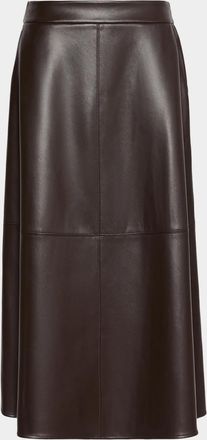 Max Mara Faux-Leather Midi Skirt