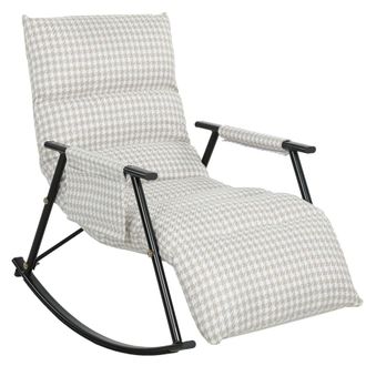 HOMCOM Silla mecedora 62x100x89 cm gris y blanco