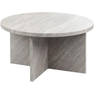 Beliani Tavolino in legno in stile moderno 80 x 80 cm effetto pietra in colore grigio Stanton