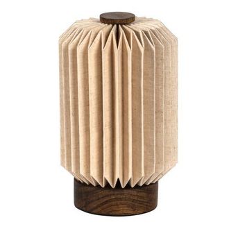 Jonathan Y Designs Banks Modern Minimalist Paper Pleated Column Accent LED Table Lamp in Natural at Nordstrom, Size Medium