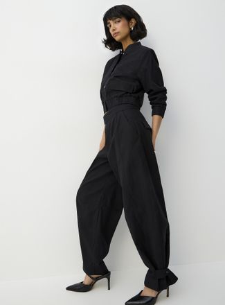 Icone Womens Linen-blend barrel-leg pant