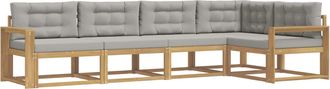 vidaXL Conjunto De Sof&aacute;s De Exterior 4 Uds. Blanco Y Gris Claro Vidaxl