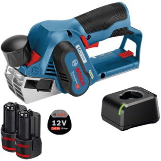 Bosch Akku-hobel Gho 12v-20 12 V / 2x 3,0 Ah Akku + Ladeger&auml;t