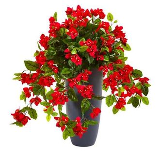 Nearly Natural 26-in Bougainvillea Artificial Plant in Planter UV Resistant in Red at Nordstrom