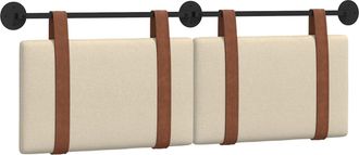 vidaXL Cabecera Colgante Liso Crema 130 X 55 X 5 Cm Pu Antiguo Vidaxl