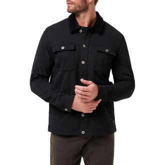 Travis Mathew Cloud Denim Jacket with Corduroy Collar in Black at Nordstrom Rack, Size Medium