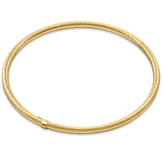 Pompeii3 18K Gold Plated Silver Textured 3mm Slip-On Bangle Bracelet