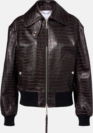Paco Rabanne Croc-effect leather blouson jacket