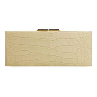 Saint Laurent Midnight Leather Clutch - female - Saint Laurent - Clutches - Beige - ONE SIZE - Bags