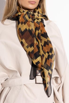 Moschino Silk Scarf, Unisex, Brown