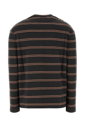 Jil Sander Striped Cotton T-Shirt - Black
