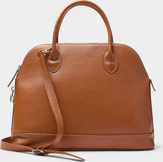 Le 31 Mens Rounded pebbled leather briefcase Exclusive collection from Italy