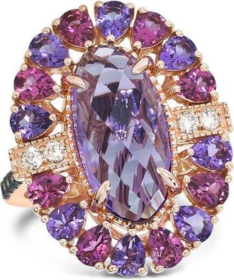 Le Vian Color On Color 14K Rose Gold 7.05 Ct. Tw. Diamond & Gemstone Cocktail Ring