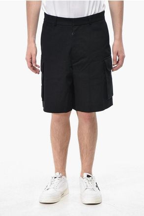 Off-white Cotton Twill Cargo Shorts with Hidden Closure size Xs
