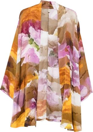 Yavi Giacca con stampa astratta - Marrone