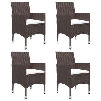 Berkfield Home 5 Piece Garden Dining Set with Cushions Brown