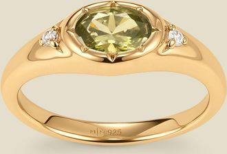 Made by Mary Oval Birthstone Signet Ring