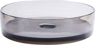 Beliani Beliani - Bathroom Countertop Round Wash Basin Solid Surface Semi Transparent 360 mm Black Tolosa