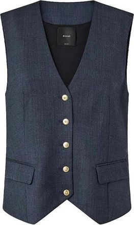 Pinko Ketchup Vest - Dames - Gillet - Blauw - L - Wol - Kostuums