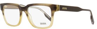 Ermenegildo Zegna Mens Retro Rectangular Eyeglasses EZ5260 050 Brown Melange/Beige 52mm