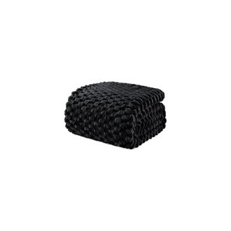 OEM Manta De Lana Tama&ntilde;o Queen, 90x90 Pulgadas, Elegante Manta De Terciopelo Jacquard Suave, Mullida, C&oacute;moda Y Ligera, Ideal Para El Invierno, Color Negro