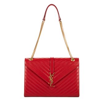 Saint Laurent Pre-owned Womens Enveloppe Wallet On Chain Shoulder Bag - Orange - One Size