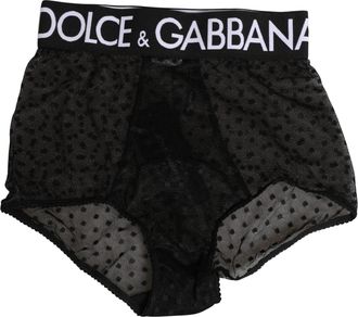 Dolce & Gabbana Womens Black Logo Girdle High Waist Panty Underwear Clothing