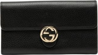 Gucci Pre-owned Wallets, female, Black, Size: ONE SIZE Pre-owned Leather Wallet