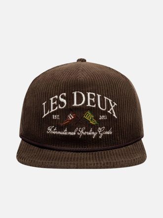 Les Deux Unisex Ivy League Corduroy Cap In Slate Brown