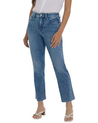 NYDJ Marilyn Washed Crystal Straight Leg Jean