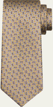 Charvet Mens Petite Crescent Silk Tie