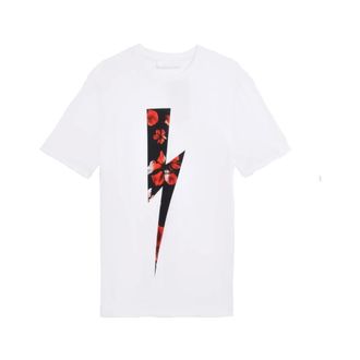 Neil Barrett T-Shirts, male, White, 2XL, Printed Logo White T-Shirt Slim Fit