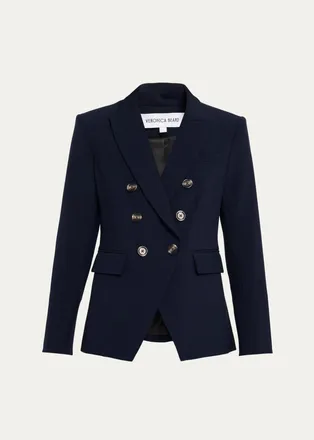 Veronica Beard Miller Double-Breasted Dickey Jacket
