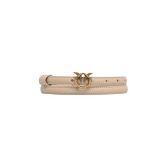 Pinko Pinko - Love Berry H1 Belt PE 24 Plt01 - Dames - Accessoires - Beige - Maat: S Leer