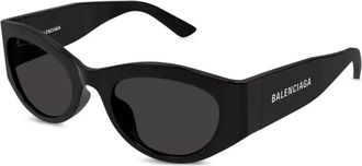 Balenciaga oval-frame sunglasses - unisex - Acetate - 54 - Black