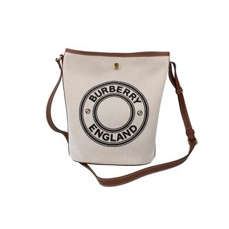 Burberry Womens Medium Canvas Bucket Bag - Wheat - Natural - One Size