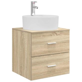 vidaXL Vanidad Con Lavabo De Pared Roble Sonoma 49,5 X 44,5 X 65 Cm Vidaxl