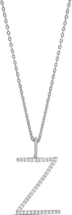 SHYMI Jumbo Pav&eacute; Block Initial Pendant Necklace in Silver at Nordstrom