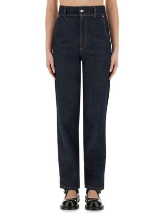 Moschino Laurel Crown Patch Denim Pants